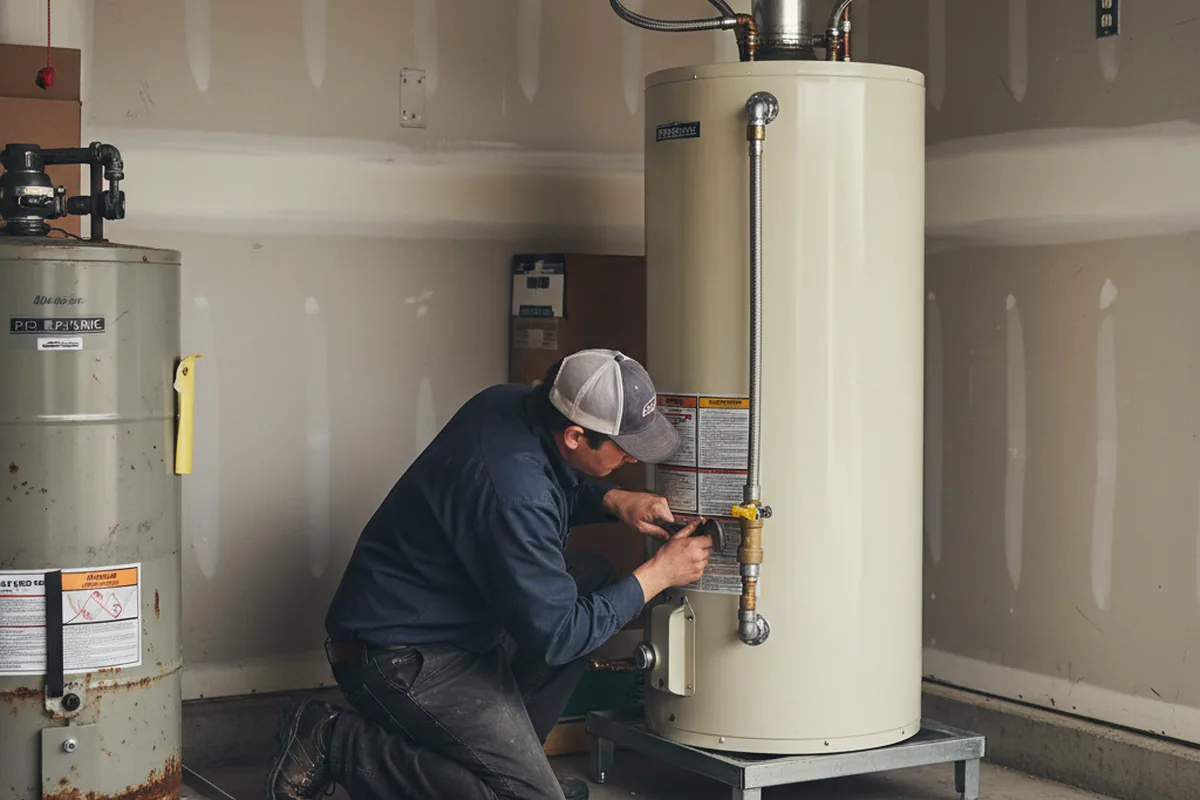 Water heater and shutoff valve replacement in Boys Town