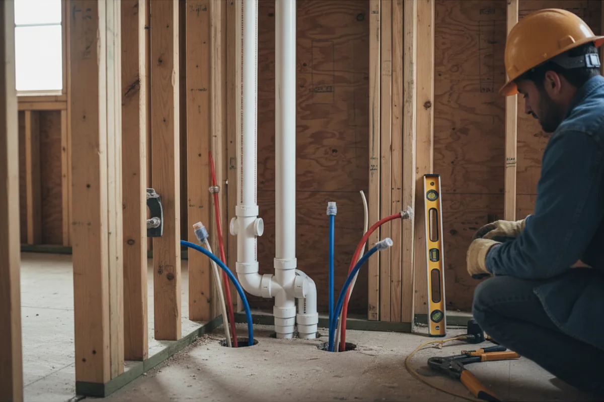 Drain and supply rough-in during Leak Detection in Boys Town